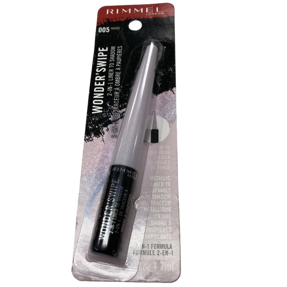 NEW Rimmel London Wonder Swipe 2-in-1 Metallic Liner To Shadow 005 Yassss Silver